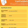 Em fundo laranja temos em destaque as especificações técnicas do Sensor de abertura smart ISA 1001. Podemos ver as logos da Quarta Etapa, Izy e Intelbras.
