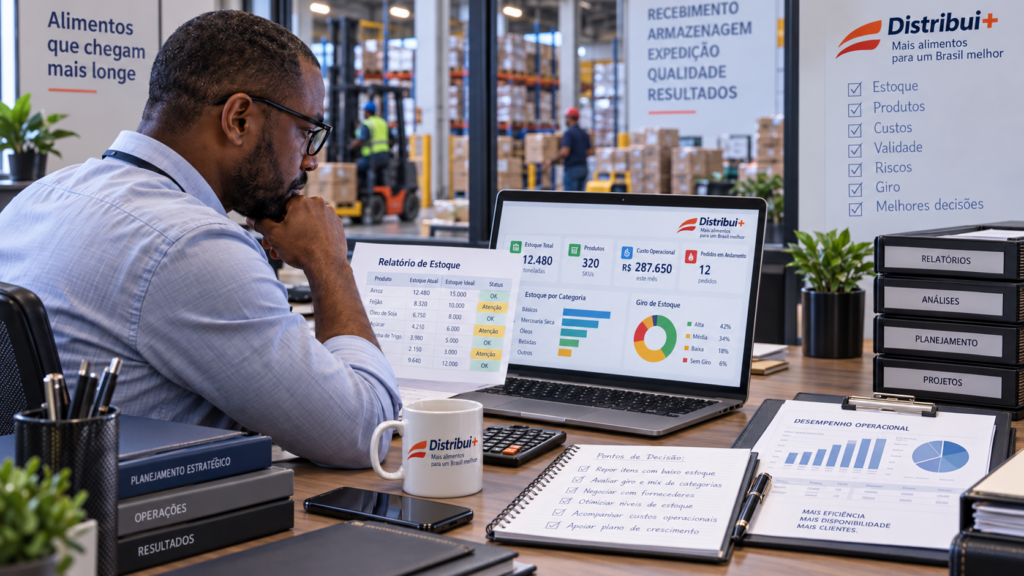 Equipe trabalha em escritório com notebooks, monitores, impressoras e telefone de mesa distribuídos entre as estações de trabalho.